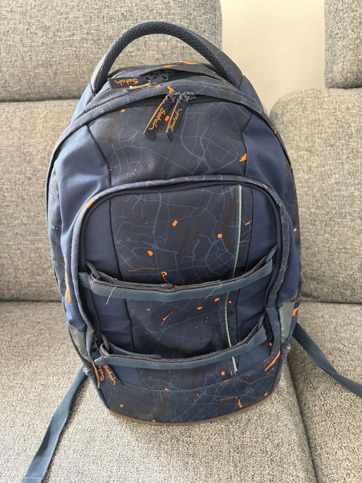 Schoolrugzak satch in goede staat, Handtassen en Accessoires, Tassen | Schooltassen, Ophalen, Gebruikt, Blauw, Rugtas
