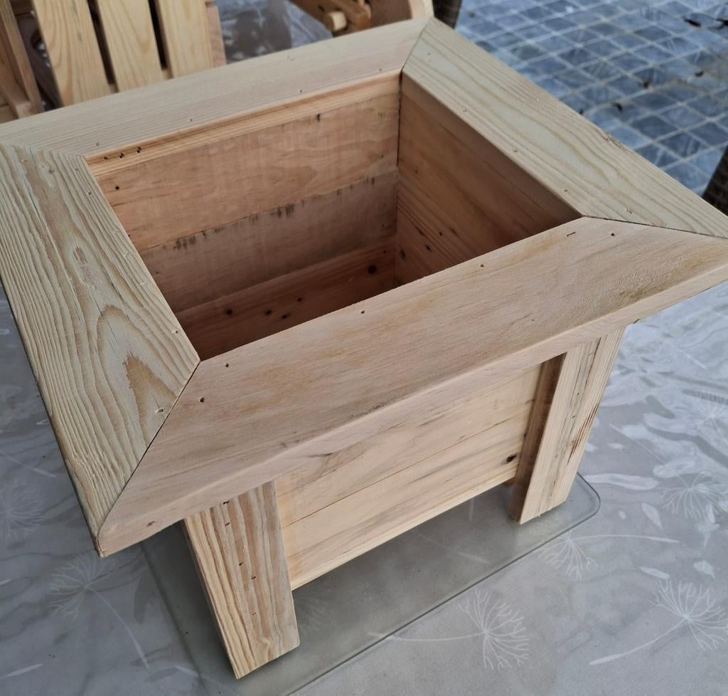 Houten bloembak, Ophalen, Minder dan 30 cm, Minder dan 60 cm, Vierkant