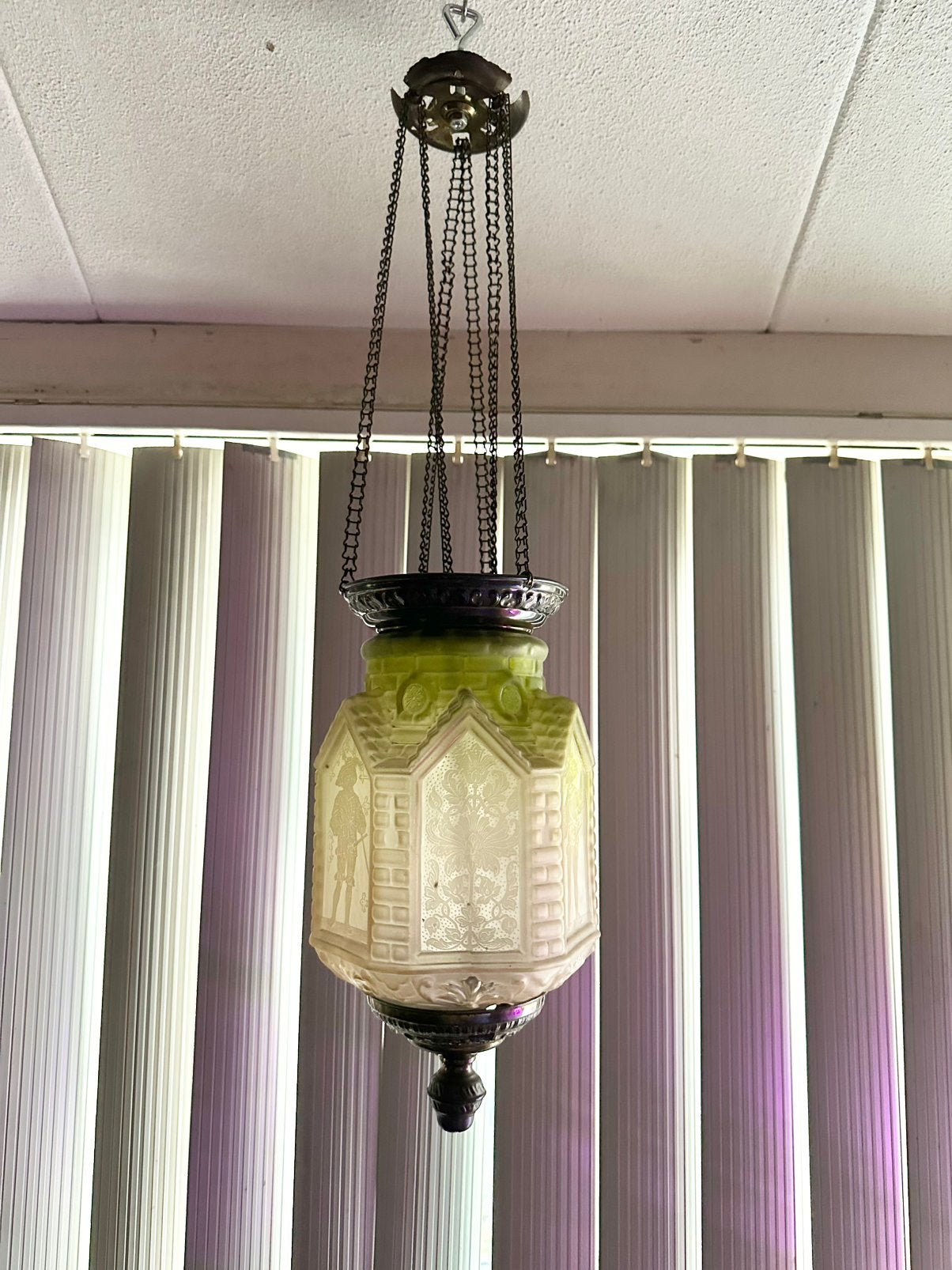 Art deko kaars plafondlamp, Ophalen of Verzenden, Gebruikt