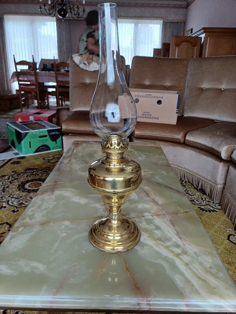Antieke messing petroleumlamp, Enlèvement ou Envoi