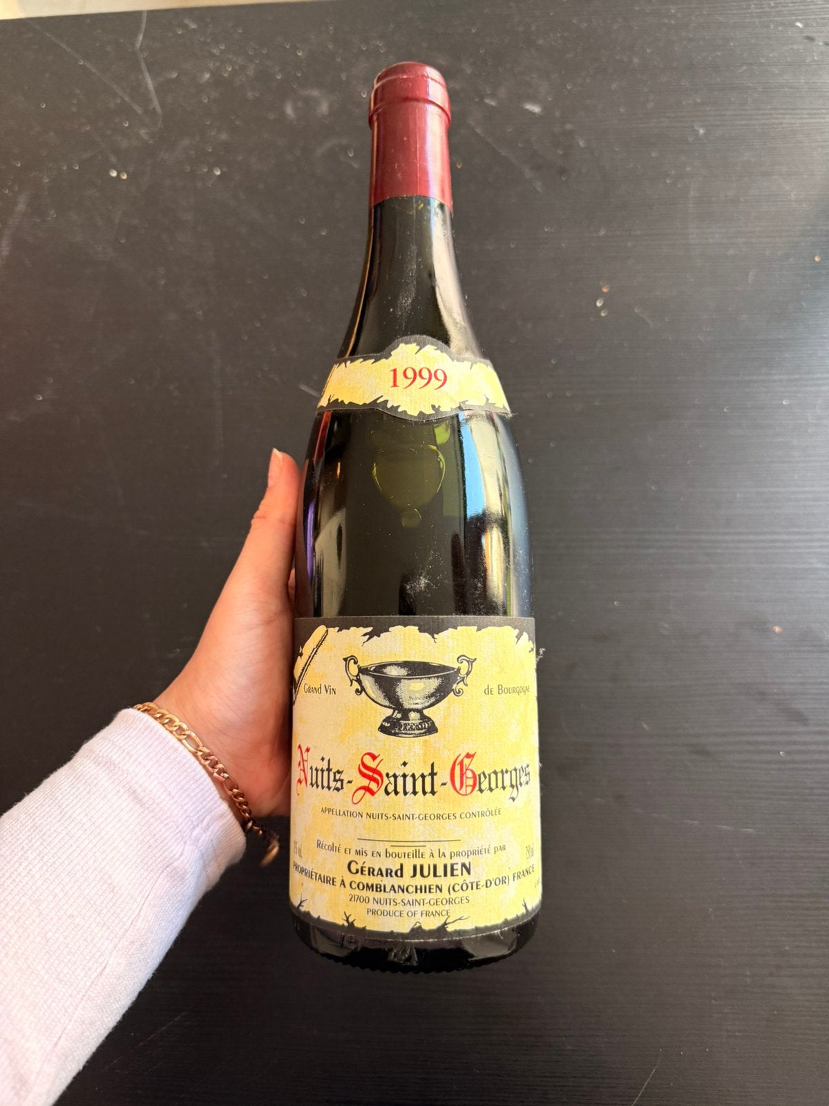 Bouteille de vin rouge 1999, Collections, Enlèvement, Comme neuf, France, Vin rouge