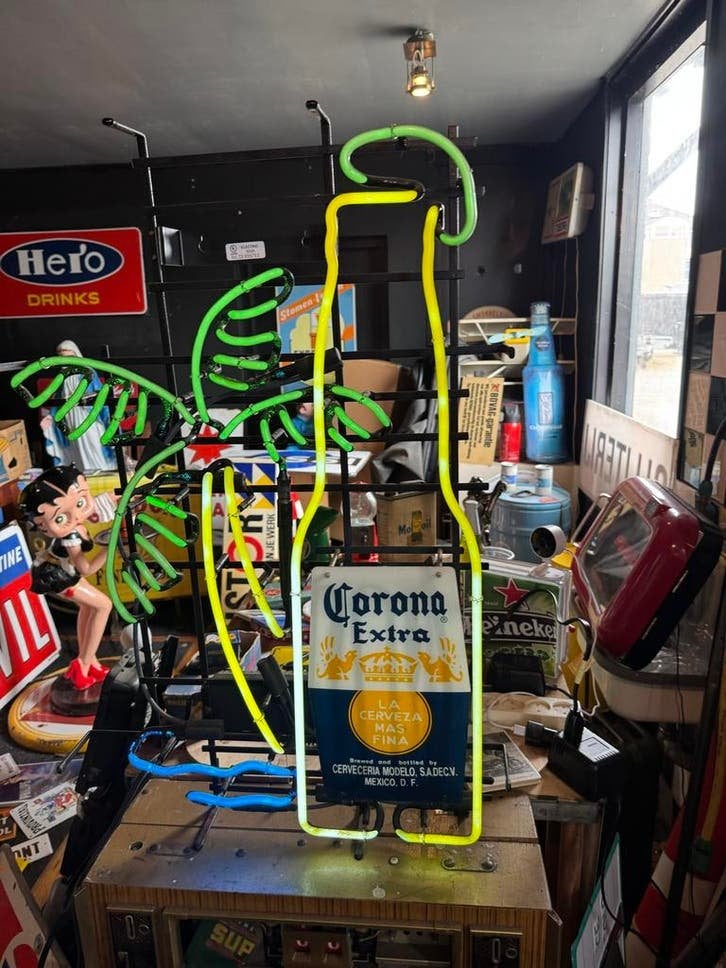 Corona Extra Neon Reclamebord - Palmboom & Fles