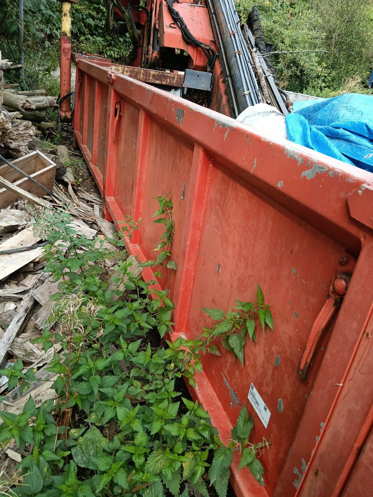 container met kraan, Enlèvement