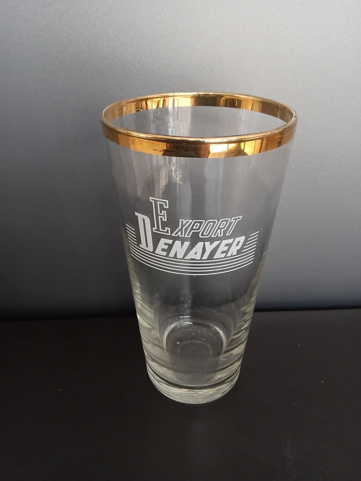 Oud bierglas Export Denayer, Verzamelen, Glas en Drinkglazen, Ophalen of Verzenden, Bierglas