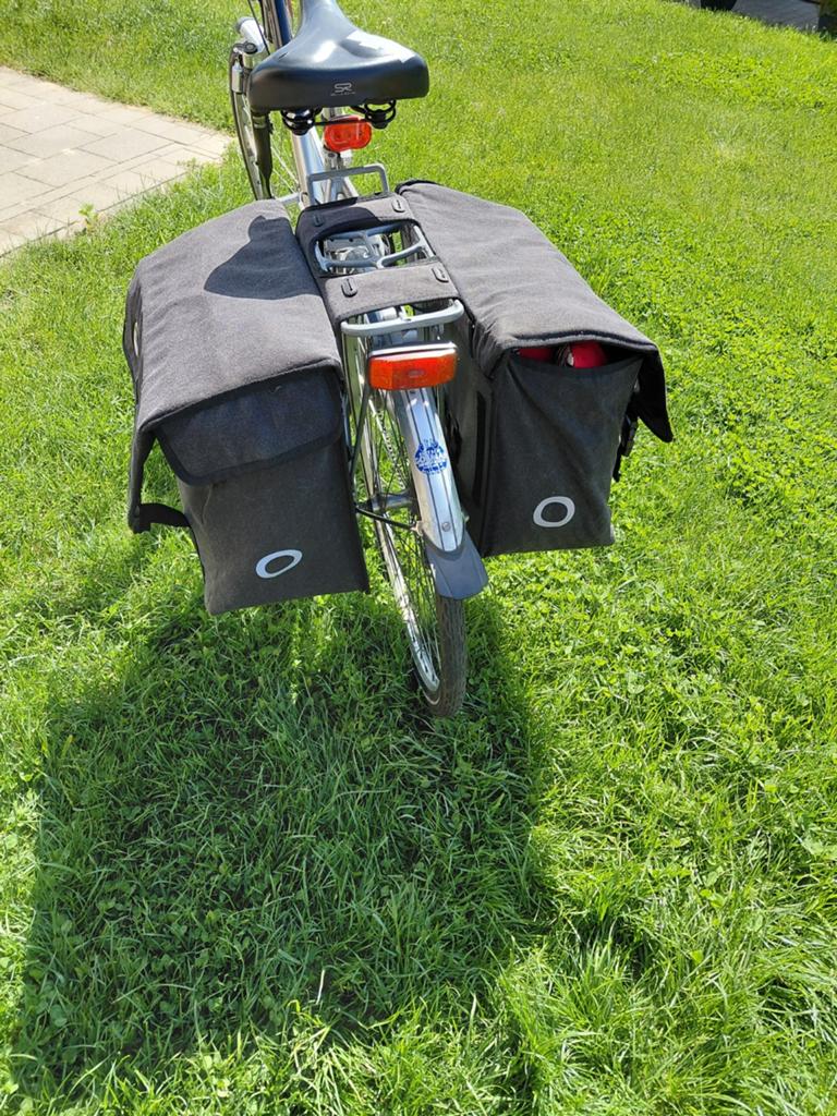 Dubbele fietstas, Fietsen en Brommers, Fietsaccessoires | Fietstassen, Ophalen, Zo goed als nieuw