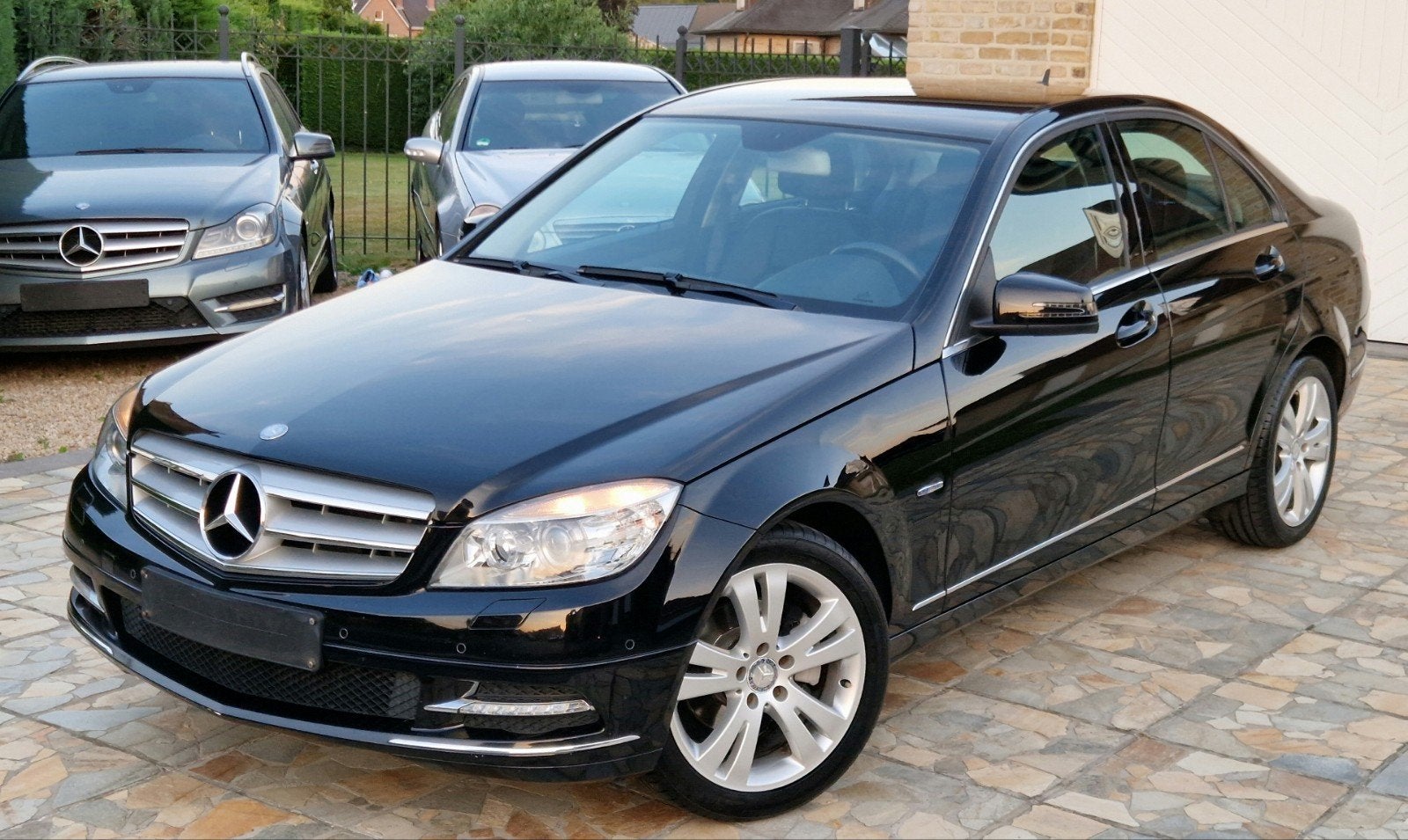 Mercedes C180cgi  avantgarde zeer net leder, Euro 5, Cruise Control, Noir, Particulier
