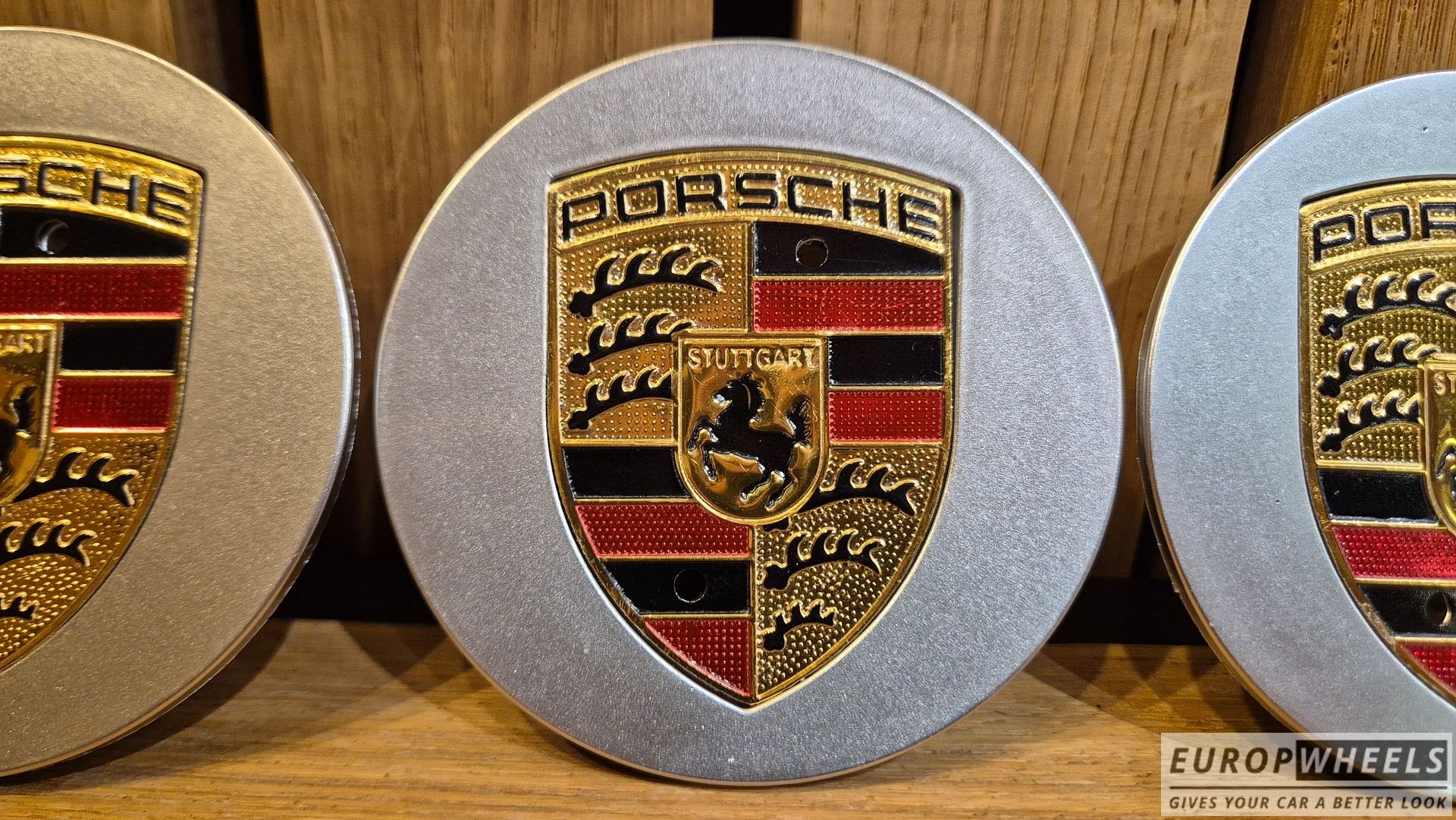 Porsche Naafdoppen grijs 75 mm set van 4 stuks, -, Verzenden, -, Nieuw
