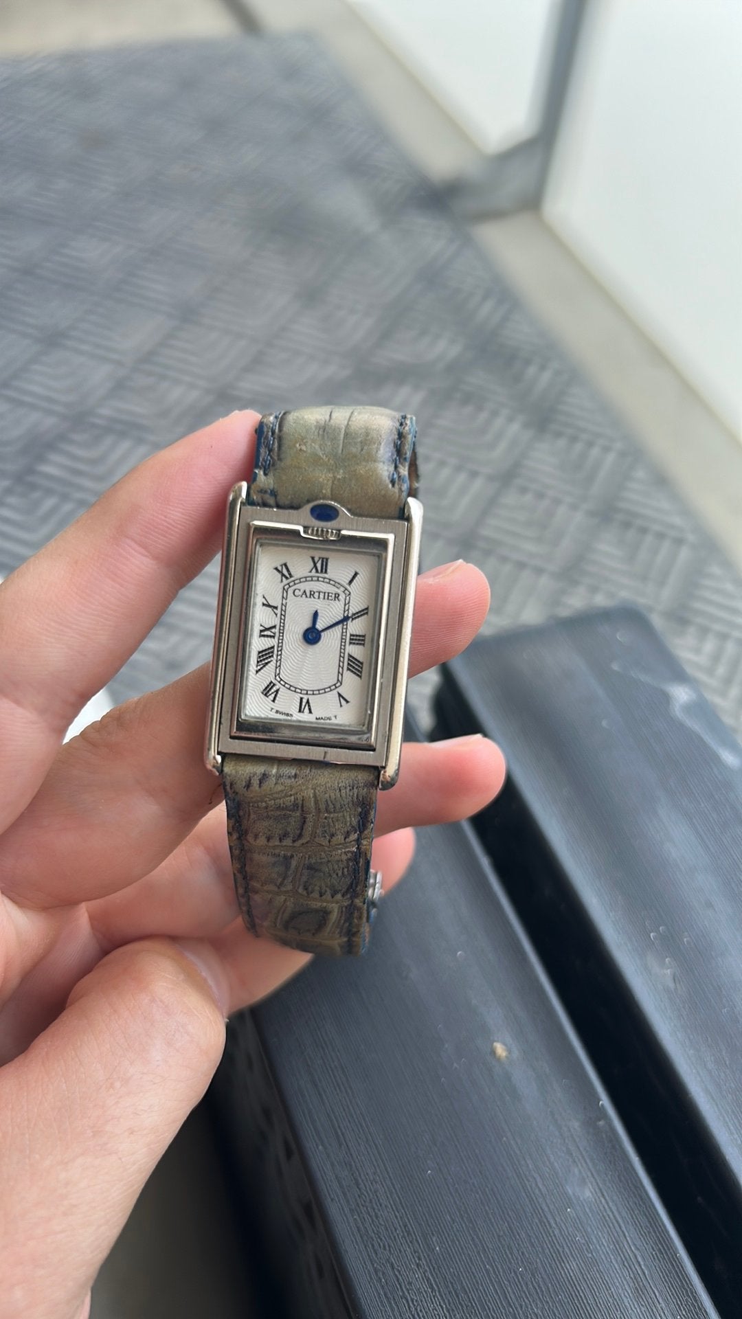 Cartier horloge, Handtassen en Accessoires, Horloges | Dames, Ophalen of Verzenden, Zo goed als nieuw, Staal, Leer