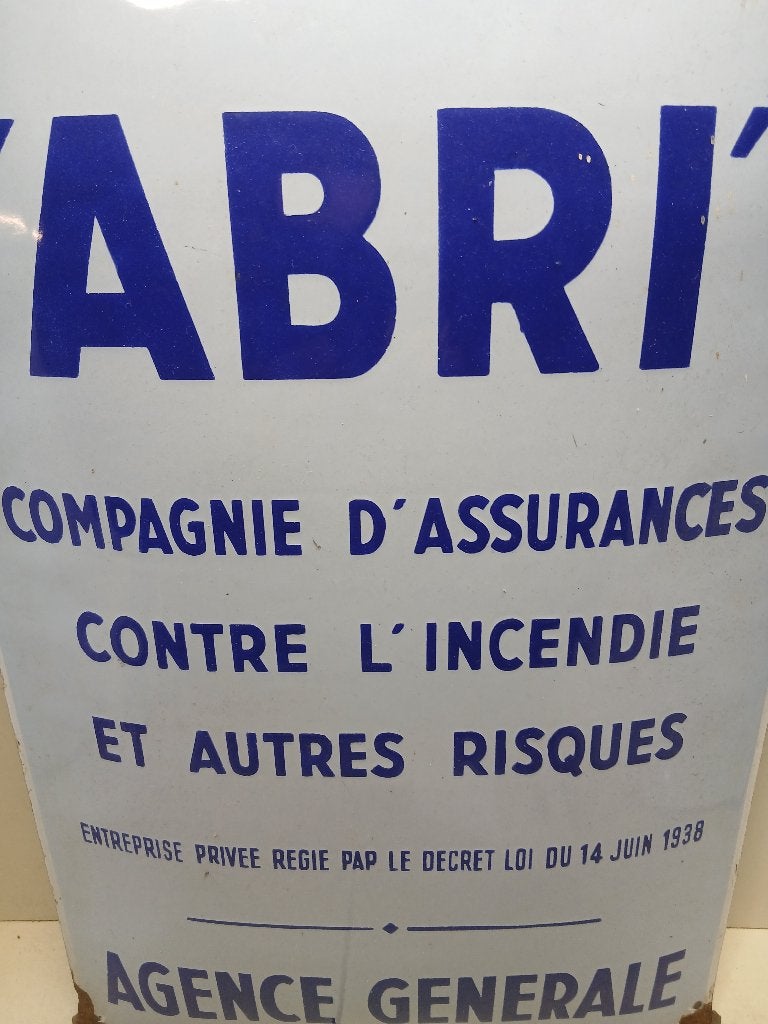 plaque émaillée  assurance  émaillerie Alsacienne, Enlèvement ou Envoi, Utilisé, Panneau publicitaire