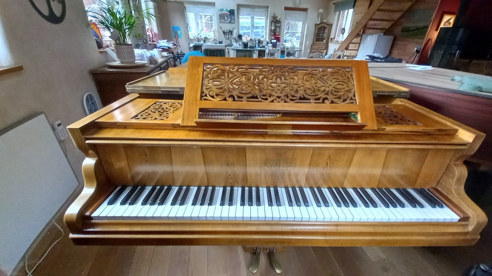 Piano Erard 3/4 queue restauré il y a 20 ans, Brillant, Brun, Enlèvement, Utilisé