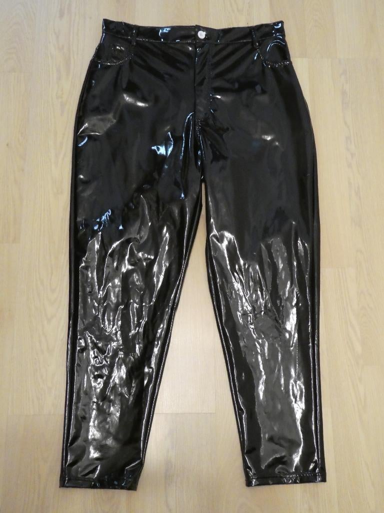 Pantalon en PVC laqué noir avec poches, Enlèvement ou Envoi, Neuf, Noir