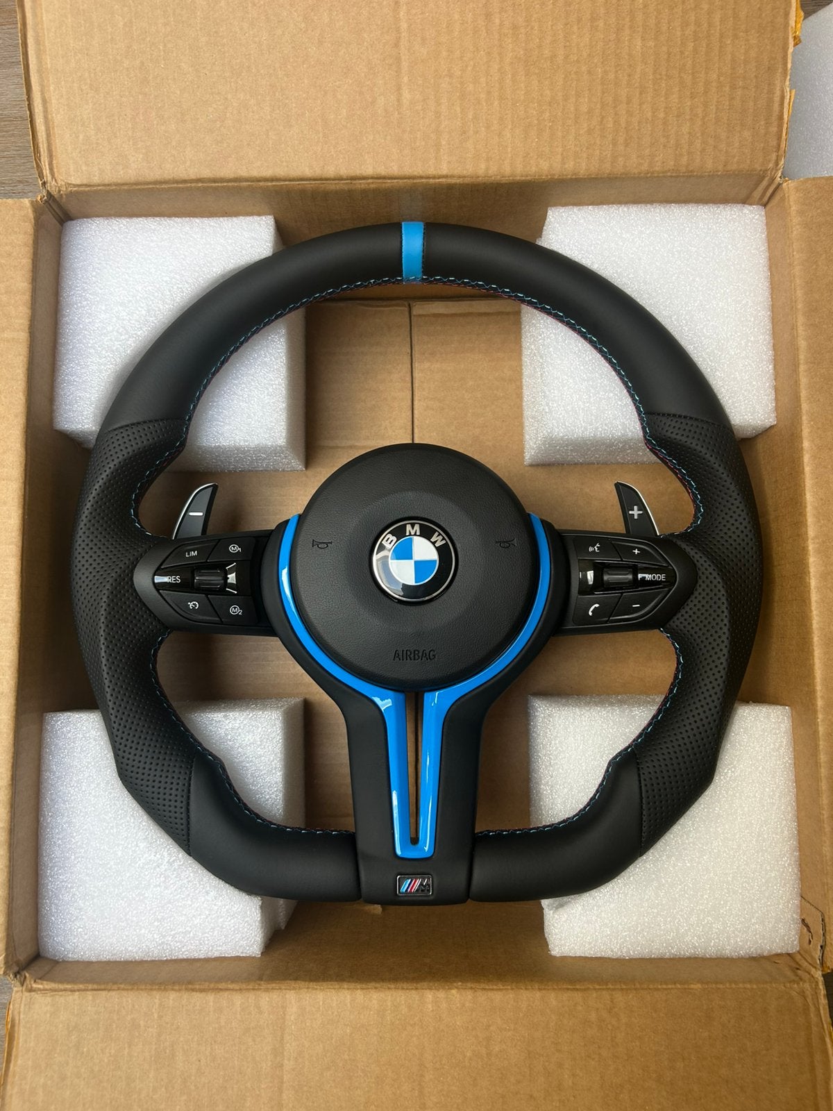 Volant BMW ///M sport bleu/noir, Autos : Pièces & Accessoires, Commande, Enlèvement ou Envoi, Neuf, BMW