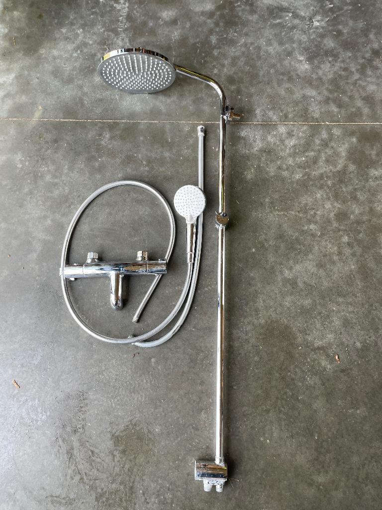 Hansgrohe thermostatische regendouche – compleet, Doe-het-zelf en Bouw, Sanitair, Gebruikt, Douche, Chroom, Ophalen