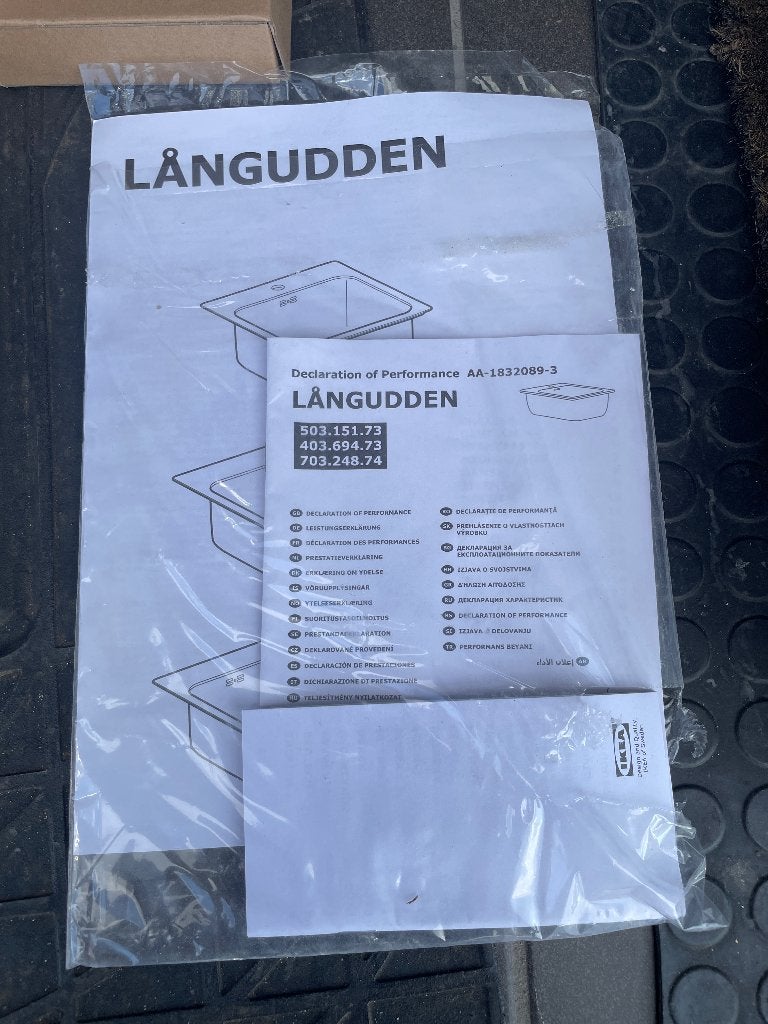 Inbouw wasbak ikea, Ophalen, Nieuw, Inox, Wastafel