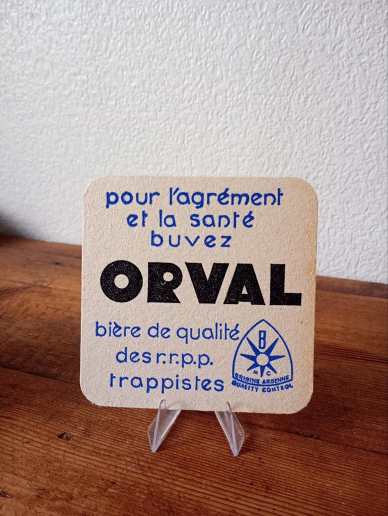Brasserie bière ancien sous-bock Trappiste Orval années 80., Collections, Enlèvement ou Envoi, Sous-bock