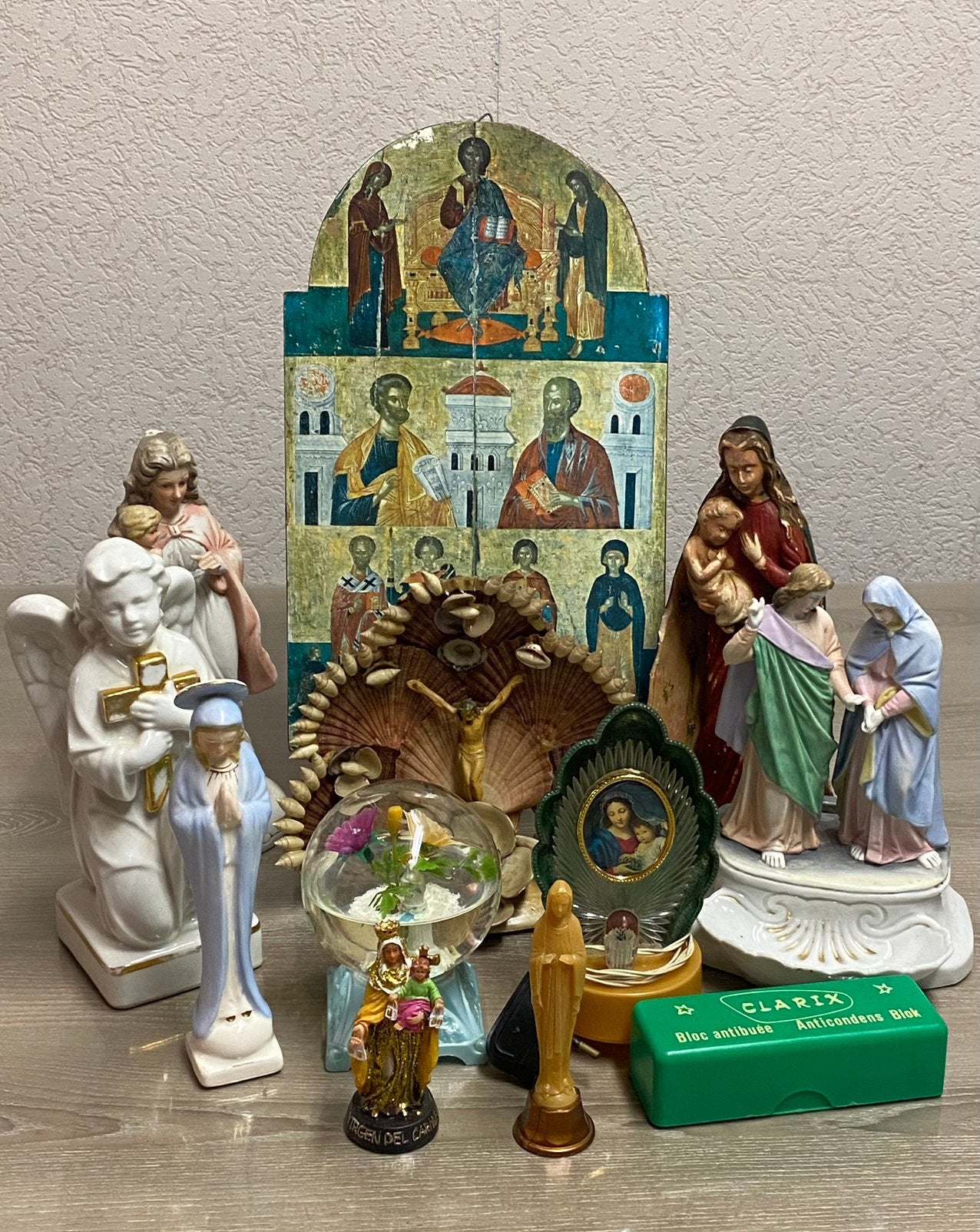 Set van 11 vintage religieuze voorwerpen, prijs: 30€, Antiek en Kunst, Antiek | Religieuze voorwerpen, Ophalen of Verzenden