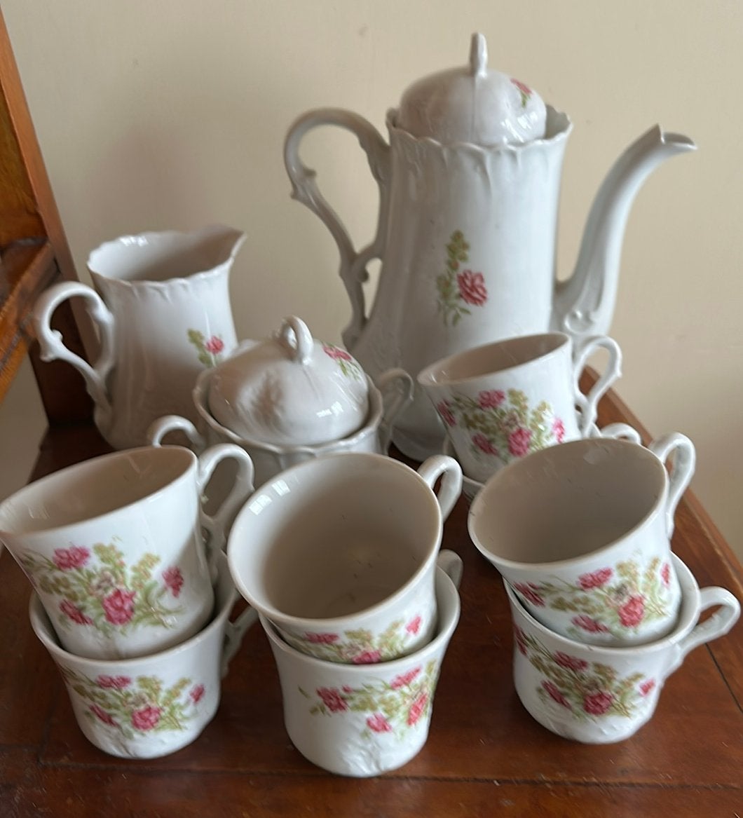 Koffie set met bijpassende kommetjes, Ophalen