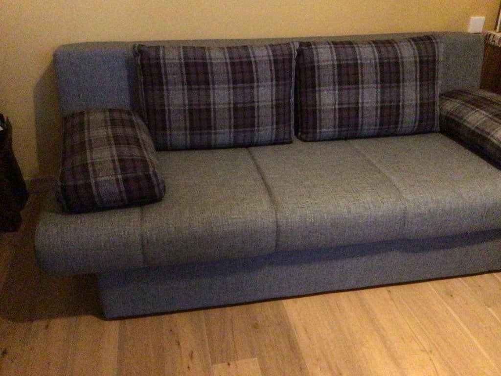 Canapé se transforme en deux lits accolés, Gris, Queen size, Comme neuf, 200 cm