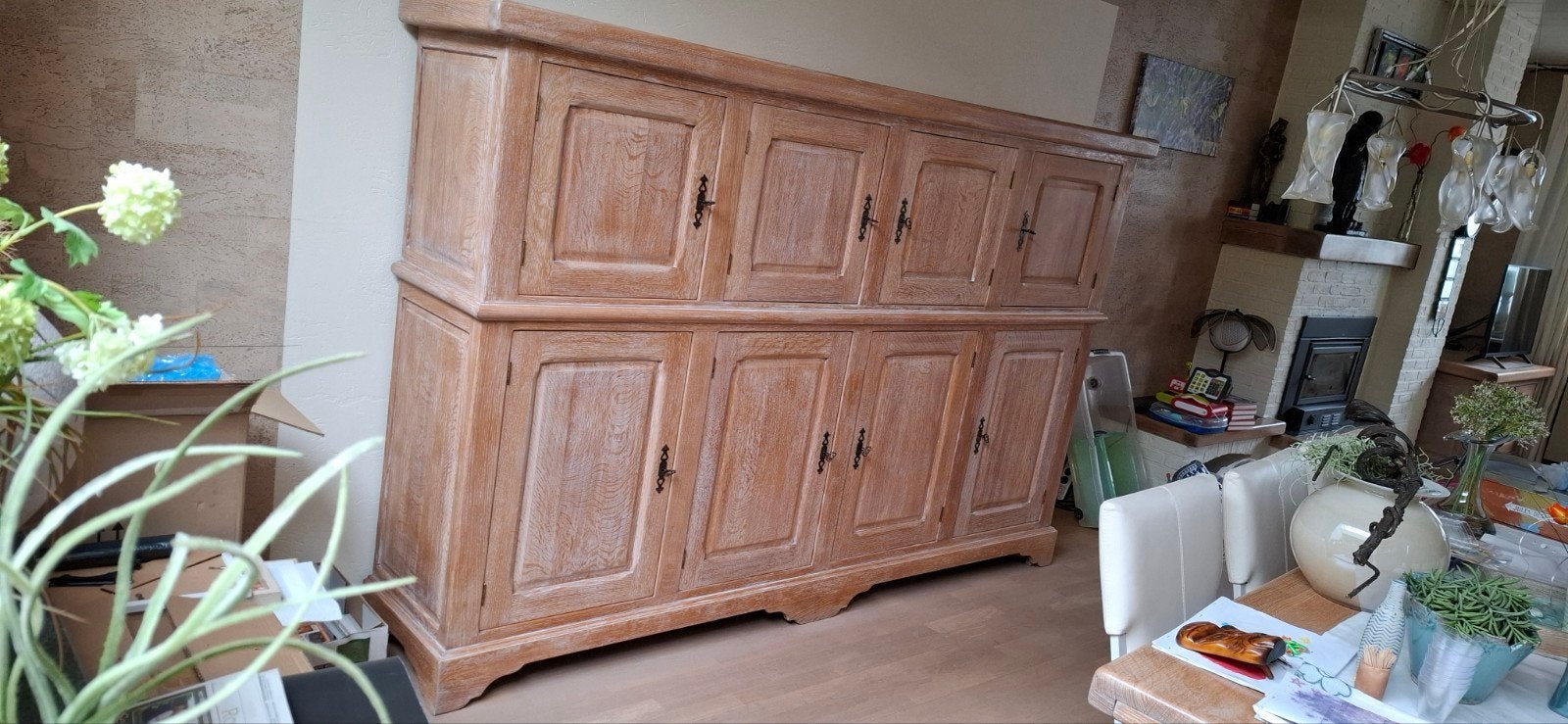 Kast in massieve eik white wash, Ophalen