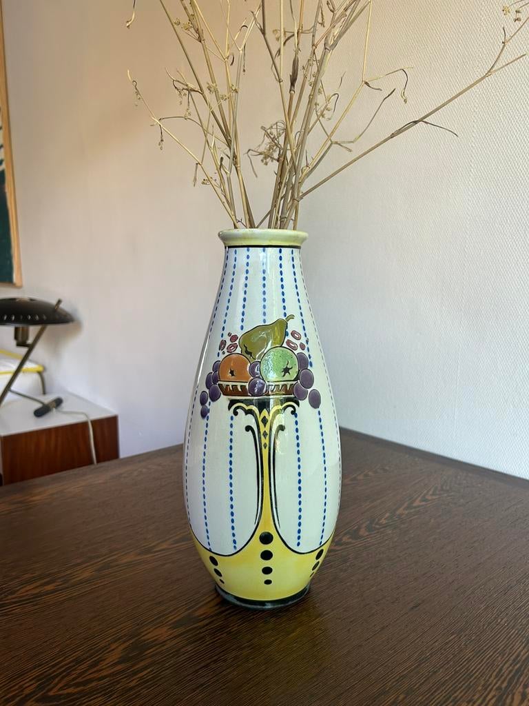 Prachtige art deco vaas Charles Catteau voor Boch Keramis, Ophalen, Zo goed als nieuw