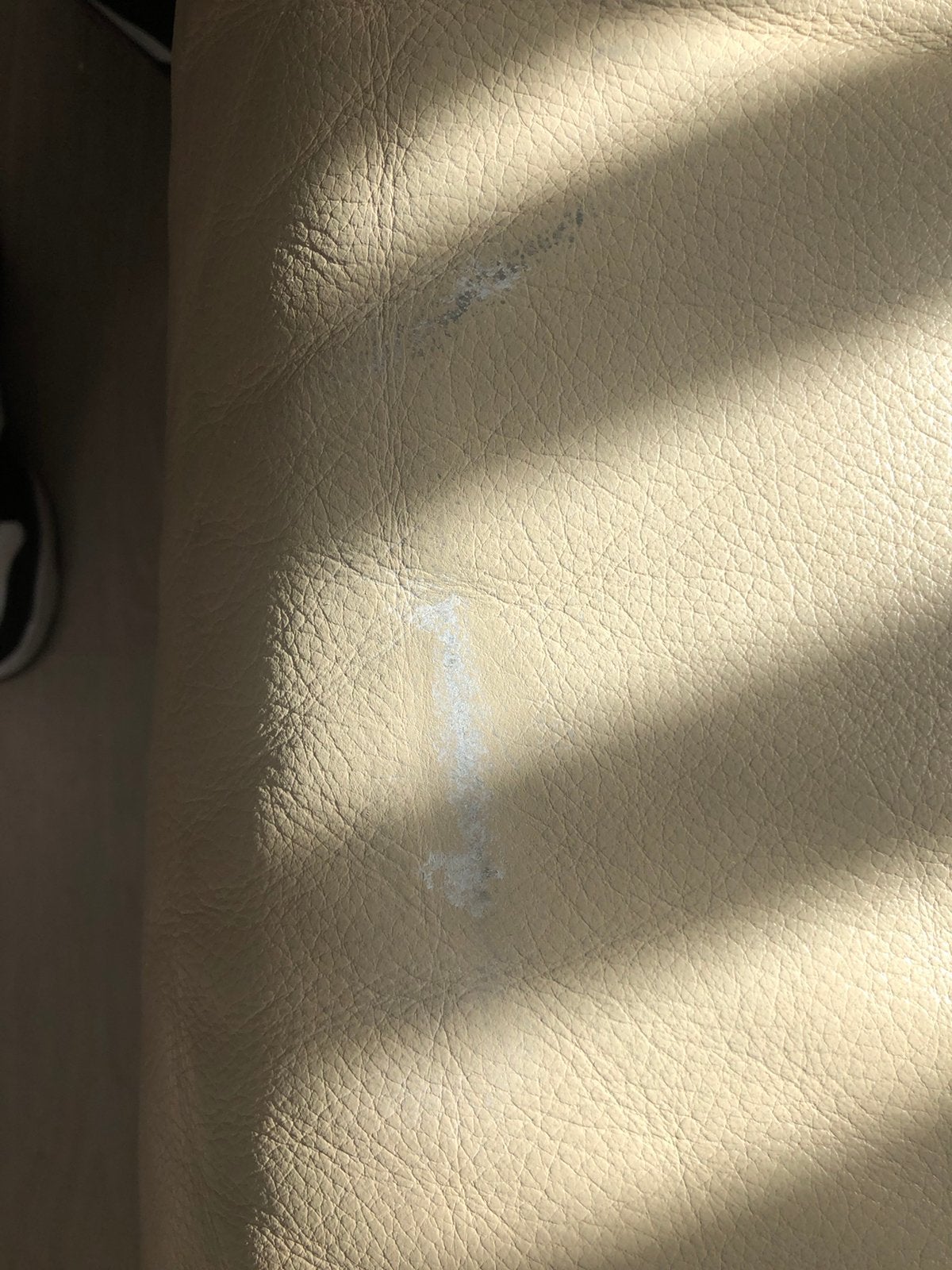 Beige lederen zetel 2,5 zit plaats, Enlèvement, Comme neuf