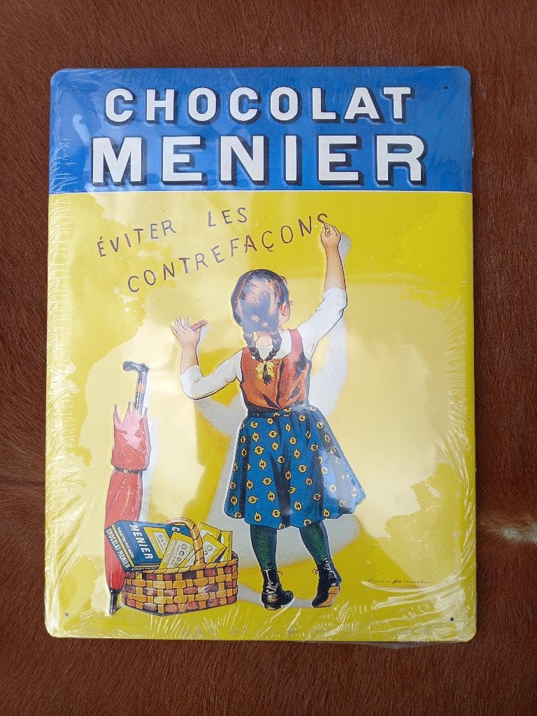 Reclamebord reliëf Chocolat Menier, Verzamelen, Ophalen of Verzenden, Nieuw, Reclamebord