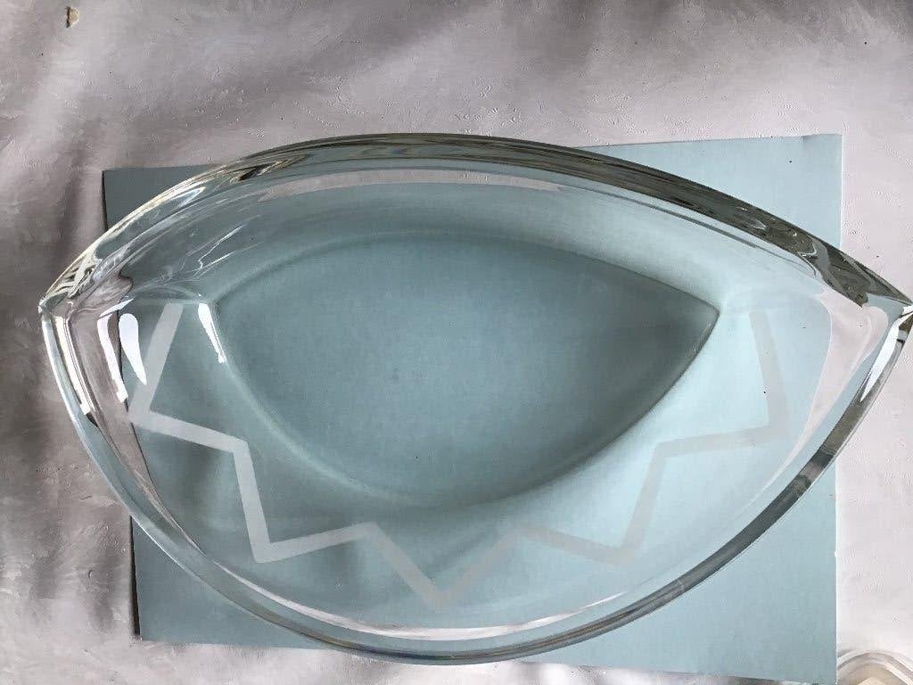 Ovale schaal decoratieve glazen schaal, Ophalen of Verzenden, Zo goed als nieuw, Glas, Schaal