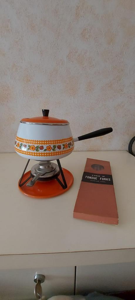 Retro fonduetoestel, Ophalen, Gebruikt, Elektrisch, Fondueset