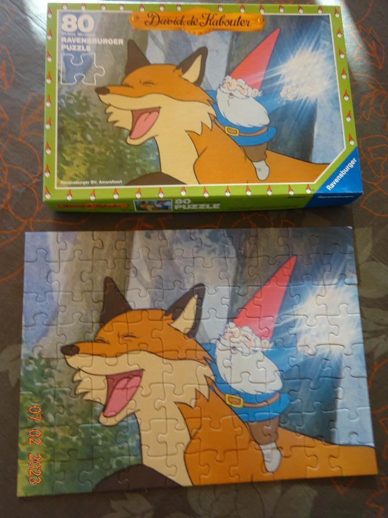Ravensburger,puzzel David de kabouter *80 stuks*PRIMA STAAT, Ophalen of Verzenden, Meer dan 50 stukjes