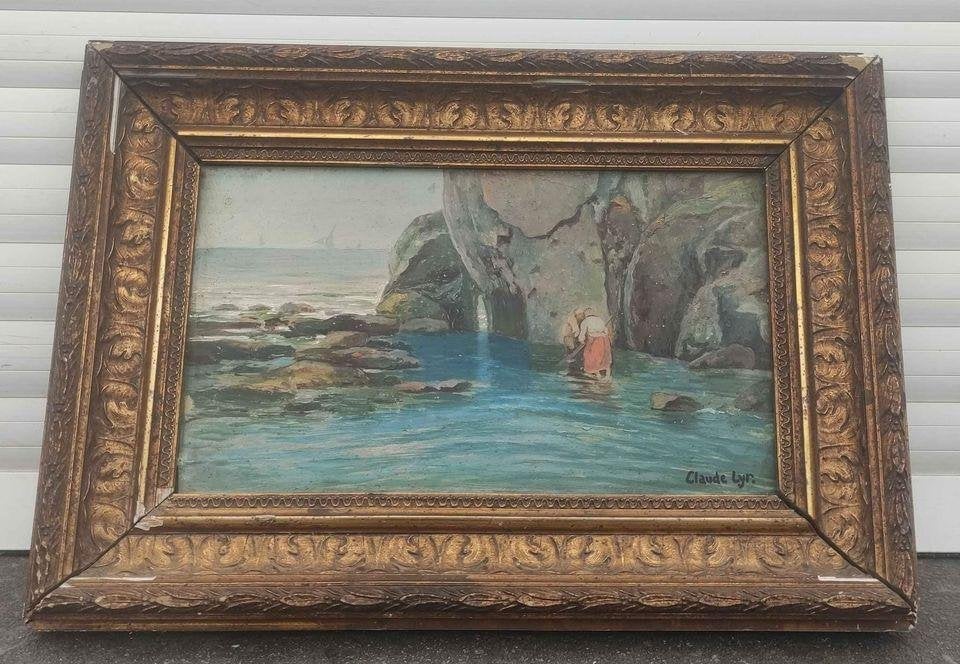 huile sur panneau signe claude lyr, Enlèvement ou Envoi, Toile