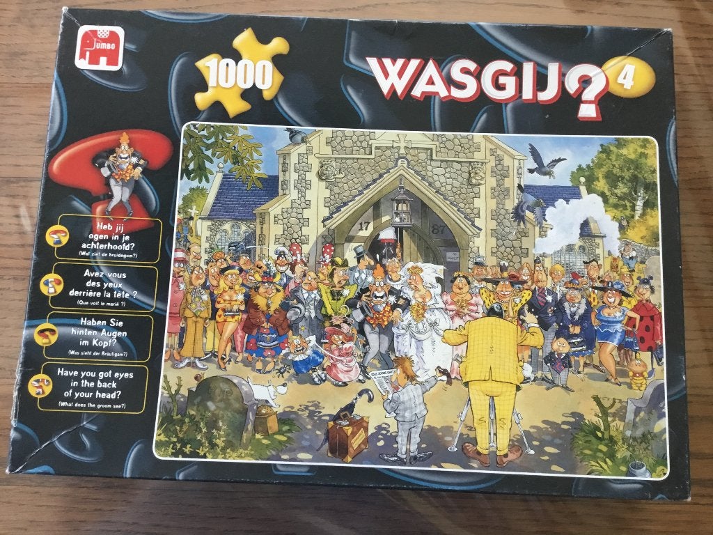 Puzzel Jumbo 1000 stukjes Wasgij original 4, Enlèvement ou Envoi, 500 à 1500 pièces, Utilisé, Puzzle