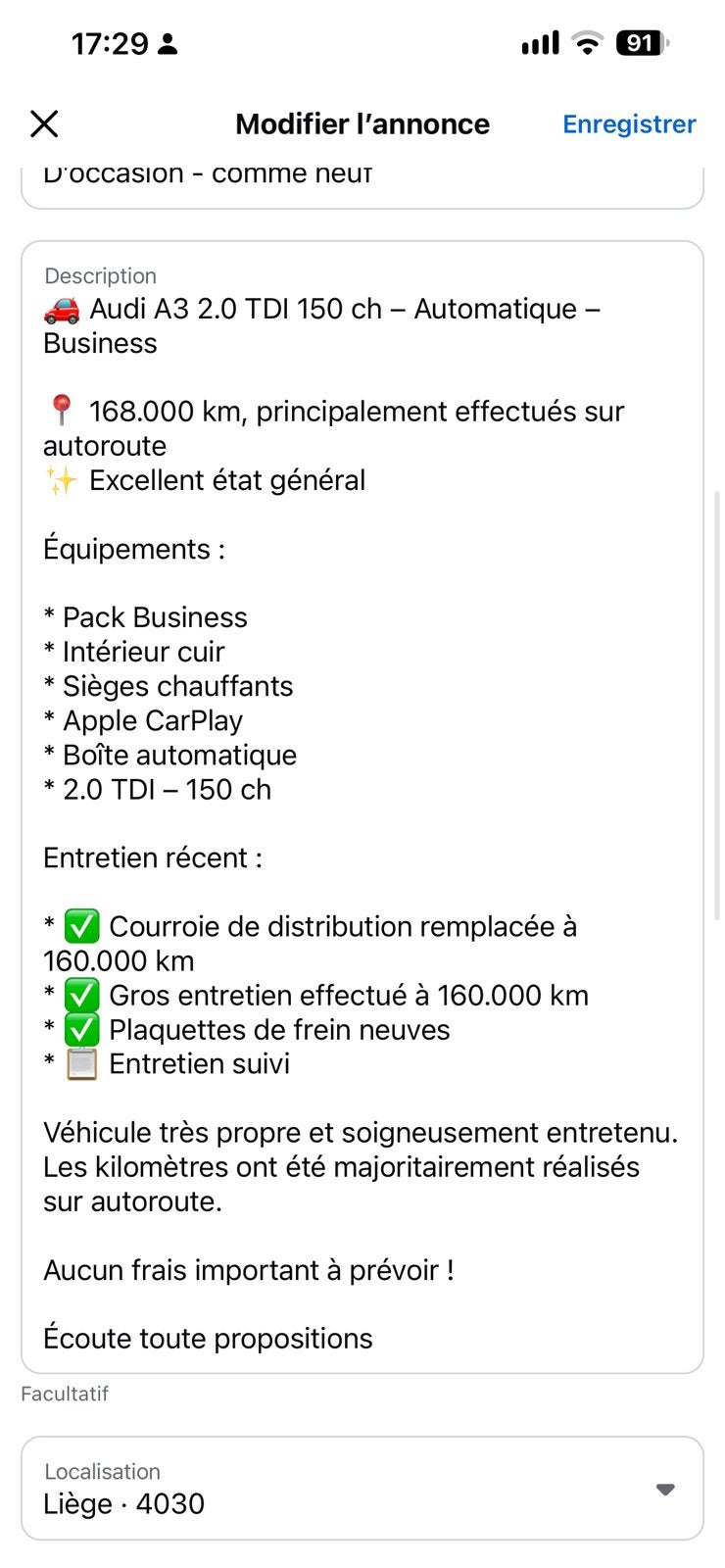 AUDI A3, Autos, Cuir, Argent ou Gris, Achat, Noir
