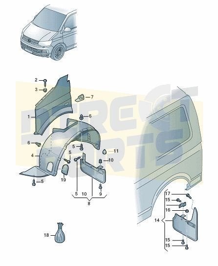 Volkswagen Transporter T6 07/15-12/24 Portier 2 deurs 7E1857, Neuf, Volkswagen, -, Porte