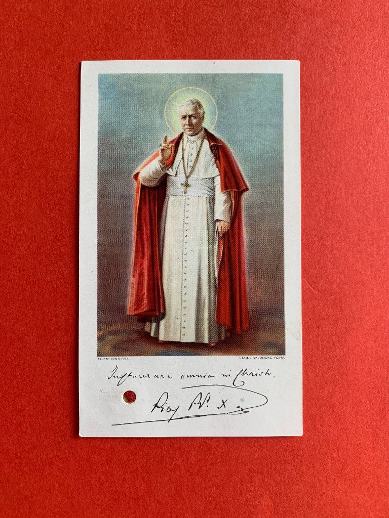 Relikwie Relique Paus Pius X en handtekening, Ophalen of Verzenden, Gebruikt, Kleding, Christendom | Katholiek