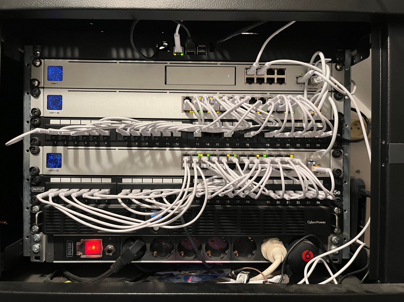 7U datarack, Unifi UDM-Pro, 2x Unifi USW-24-Pro-PoE, Computers en Software, Routers en Modems, Gebruikt, Router, Ophalen
