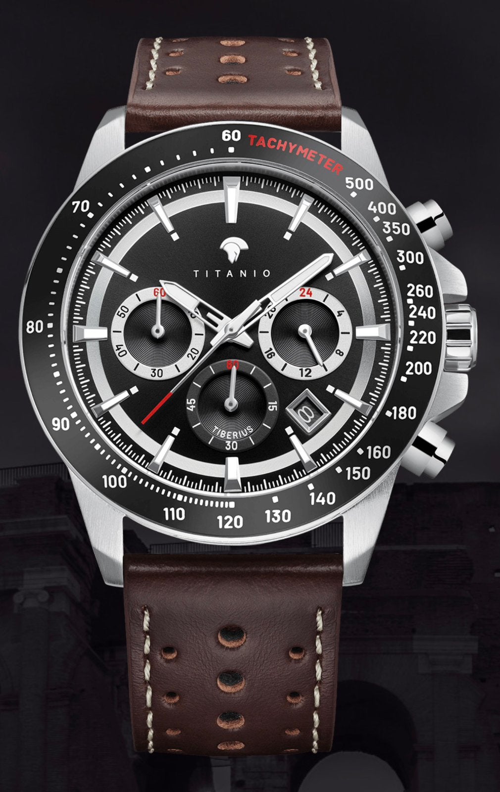 TITANIO TIBERIUS CHRONO TWV499€! 💯%NIEUW MET METALEN BOX!, Ophalen of Verzenden, Nieuw