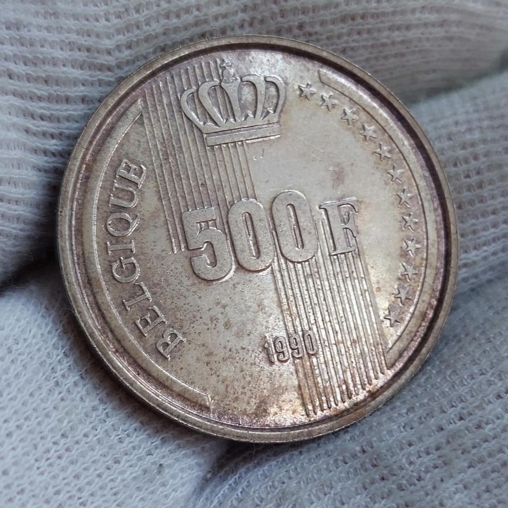 Piece de monnaie / Belgique / 500 Francs / 1990 FR / Argent, Enlèvement ou Envoi, Monnaie en vrac, Argent, Argent