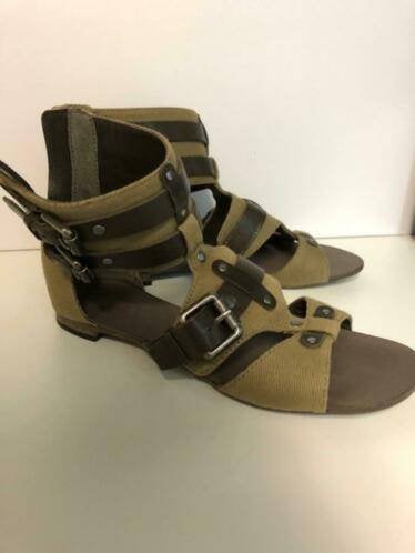 hoge sandalen maat 37, Ophalen, MET Jeans, Bruin, Sandalen of Muiltjes