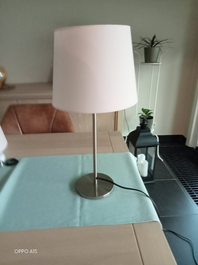 staandelamp met 2 lampenkappen, Enlèvement, Comme neuf, Rose
