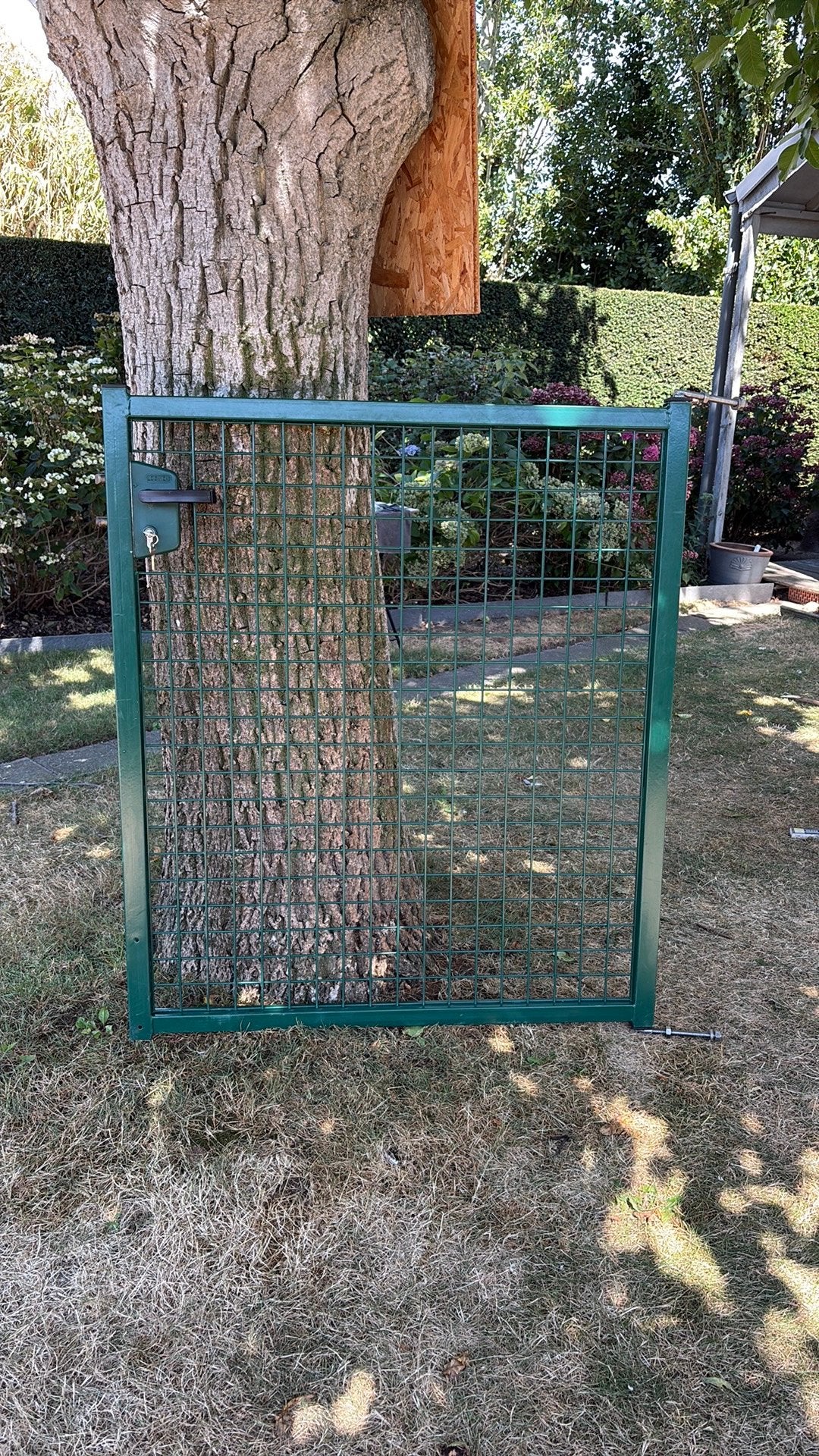 Metalen tuinpoort groen,  100 x 115 cm, Tuin en Terras, Ophalen, Zo goed als nieuw