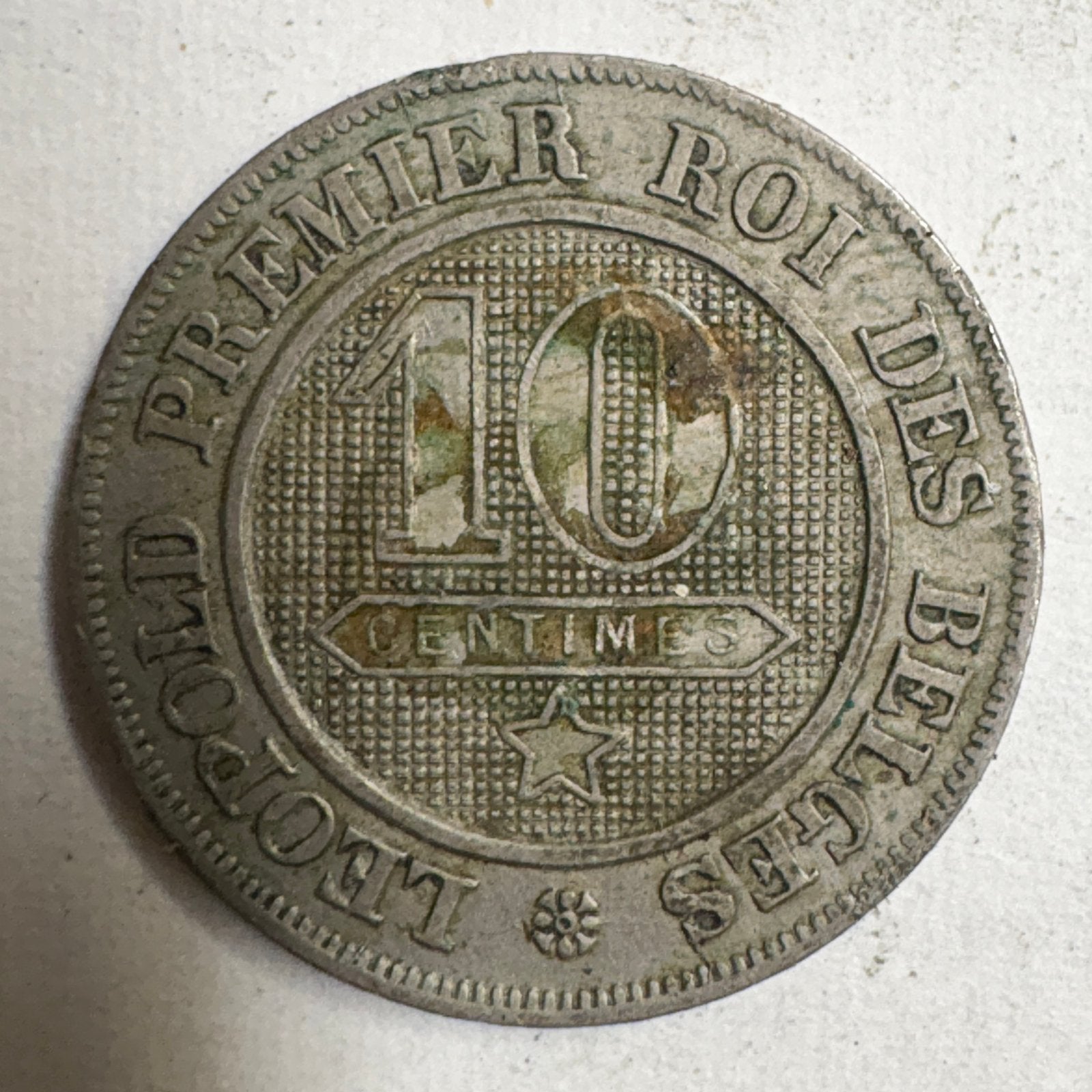 10 Centimes 1861 Leopold I met Curiosity of Strike, Ophalen