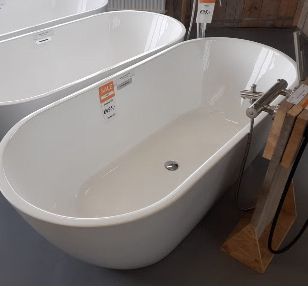 Vrijstaand bad, glans wit, overloop, click waste, Lubana 170, Ophalen of Verzenden, Nieuw, Wit