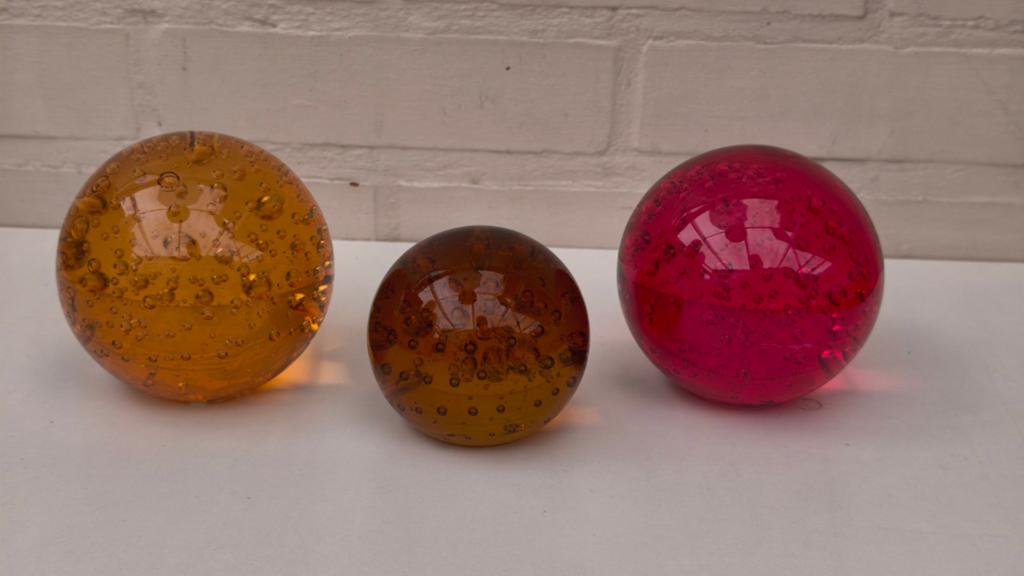 3 Vintage presse-papier bollen (Murano stijl), Ophalen