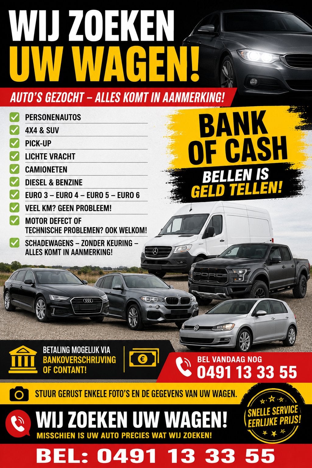WIJ ZOEKEN AUTOS VOOR EXPORT DRINGEND !!!, Auto diversen, Autostickers, Ophalen