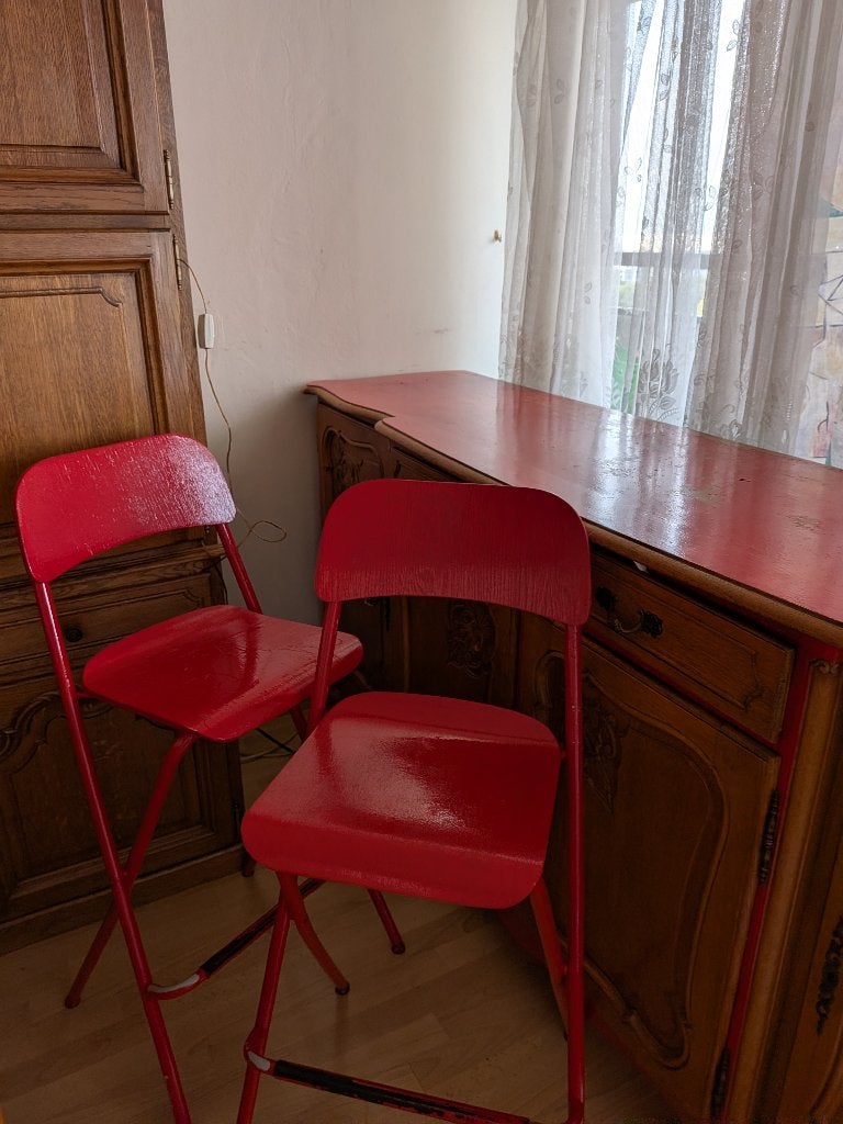 Kinderstoel zoals de stoelen aan de bar, opvouwbaar., Ophalen, Gebruikt