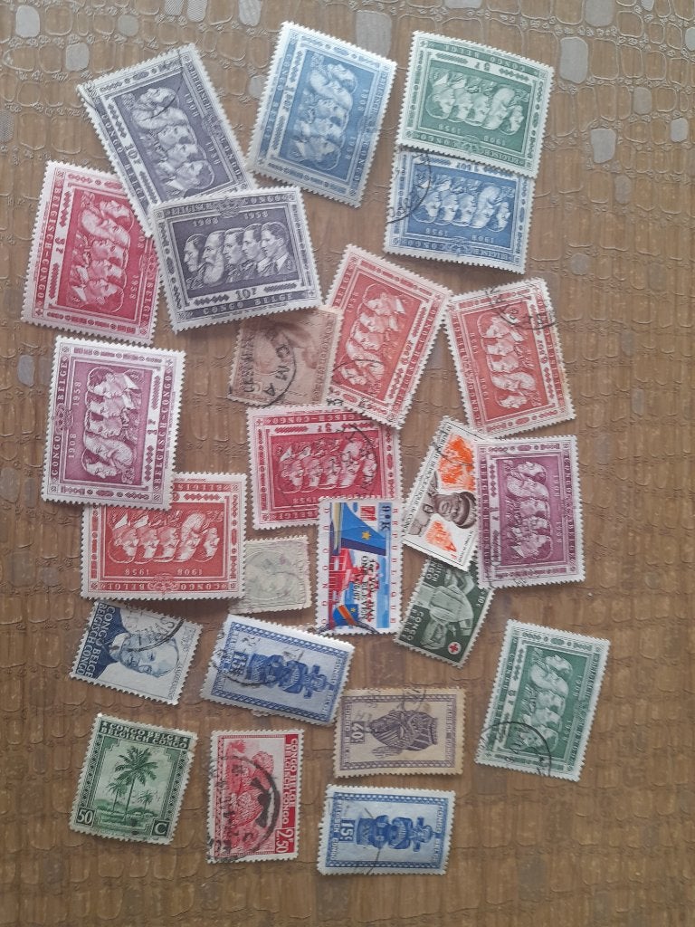 Lot philatélie Belgique et Congo Belge, Timbres & Monnaies, Enlèvement ou Envoi, Affranchi, Oblitération 1er jour, Autre