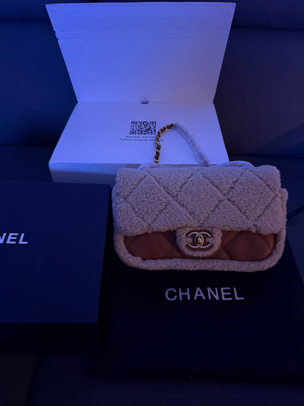 Sac Chanel, Enlèvement ou Envoi, Neuf, Beige, Sac à main