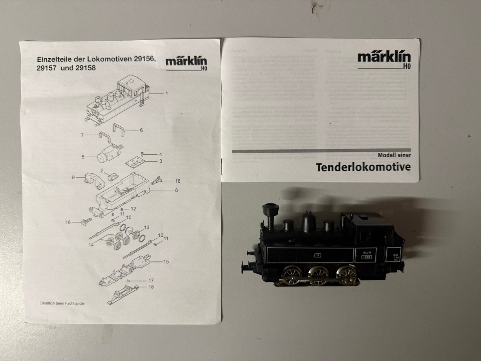 Locomotive Märklin H0 29156, sous le nom de KLVM 1859, Enlèvement ou Envoi, Utilisé, Locomotive, Märklin