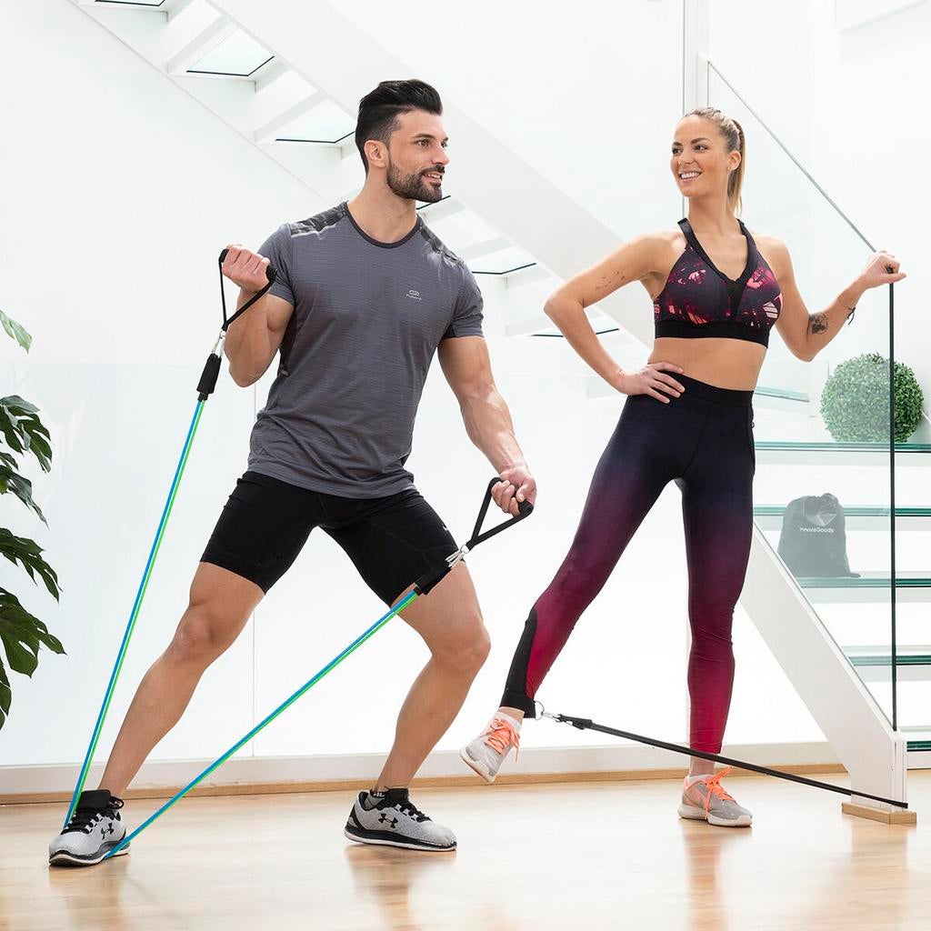 Set van weerstandsbanden met accessoires en oefeningengids, Sport en Fitness, Fitnessmaterialen, Ophalen of Verzenden, Nieuw, Benen