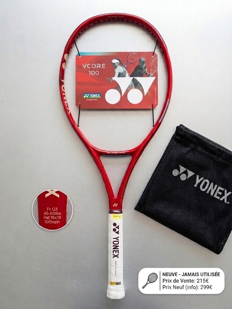 Raquette tennis Yonex Vcore 100 16x19 L3 2026 Neuve, Sport en Fitness, Tennis, Nieuw, Racket, L3, Ophalen